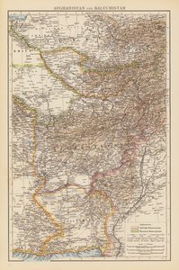 Afghánistán a Balúčistán (barevná litografie) od English School