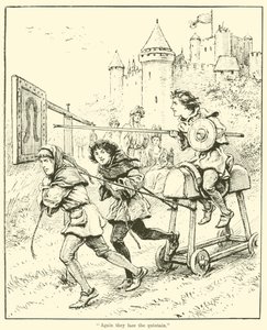 „Opět čelí kvintáně“ (rytina) od English School