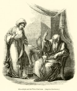 Ahijah a manželka Jeroboamova, Angelica Kaufmann (rytina) od English School