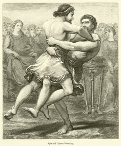 Ajax a Ulysses wrestling (rytina) od English School