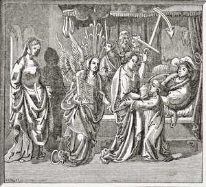 Alain Chartier utěšený Hope, 1878 od English School