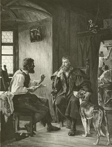 Albert Durer navštíví Hanse Sachse (rytina) od English School