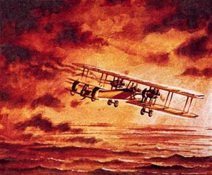 Alcock a Brown ve svém Vickers 