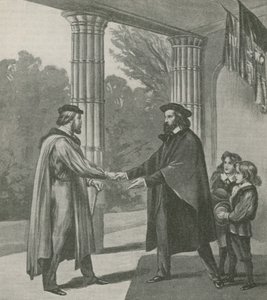 Alfred, Lord Tennyson, vítá Giuseppe Garibaldiho ve svém domě na Isle of Wight od English School