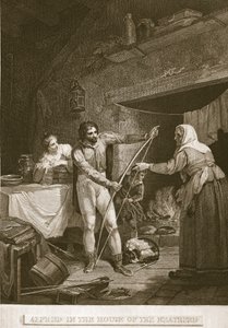 Alfred in the House of the Neeatherd, ilustrace od Davida Humese Historie Anglie, hospoda. od R. Bowyera, Londýn, 1812 od English School