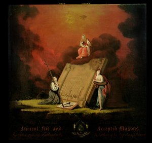 Alegorická skupina se zednářským symbolismem, 1810 od English School