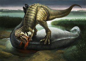 Allosaurus jí apatosaura od English School