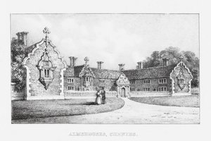 Almshouses, Chenies (rytina) od English School