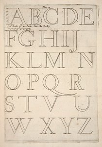 Abecední vzorník, nakl. 1683 rytina. od English School