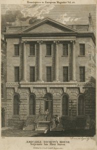 Dům přátelské společnosti, Serjeants Inn, Fleet Street, Londýn od English School