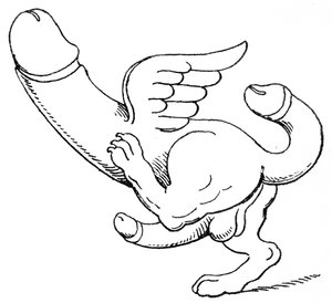 Amulet s trojitým falusem od English School