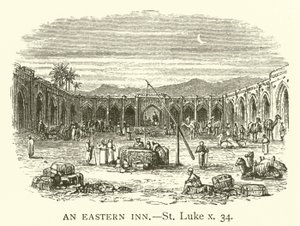 An Eastern Inn, St Luke, x, 34 (rytina) od English School