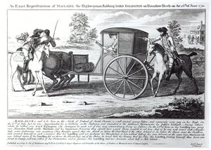 Přesná reprezentace Maclaina Highwayman loupež lorda Eglingtona na Hounslow Heath dne 26. června 1750 od English School