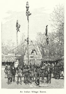 Scéna z indiánské vesnice (rytina) od English School