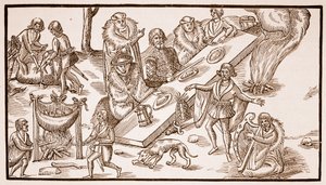 Irský banket, 1581 (sépiová fotografie) od English School