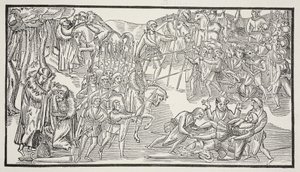 An Irish Chiefs Last Fight, 1581 (sépiová fotografie) od English School