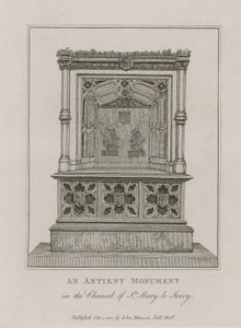 Starobylá památka v kněžišti St Mary le Savoy od English School