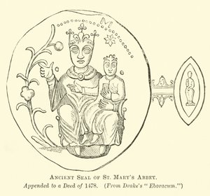 Ancient Seal of St Marys Abbey od English School
