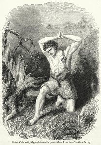 "A Kain řekl: Můj trest je větší, než mohu snést," Gen iv 13 od English School