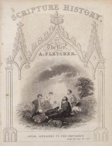 Anděl se zjevuje pastýřům, Lukáš II, ver 8-14 (rytina) od English School