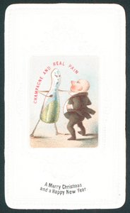 Angry Champagne Bottle Bottle Man, Christmas Card od English School
