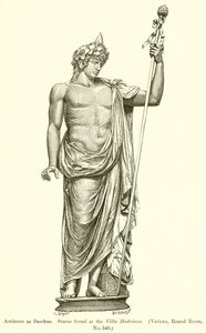 Antinous jako Bacchus. Socha nalezená ve vile Hadriana. (Vatikán, kulatá místnost, č. 540) od English School
