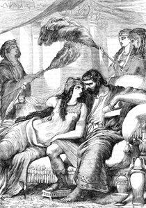 Antoine et Cleopatre (Antony and Cleopatra) – Ilustrace v „“ Completes de William Shakespeare“““ 1866 – Ilustrace a obecná forma tohoto vydání jsou vypůjčeny z Cassellova ilustrovaného Shakespeara, vydaného v Londýně od English School