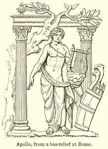 Apollo, z basreliéfu v Římě od English School