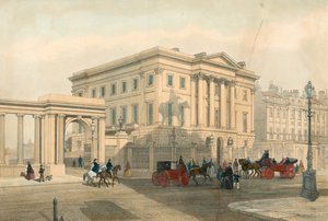 Apsley House a vchod do Hyde Park Corner, Piccadilly, Londýn od English School