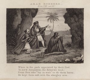 Arabští lupiči, Ezra VIII, ver 31 (rytina) od English School
