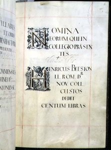 Archiv 3693 fol. 4 Stránka z knihy Benefaction Book of New College, Oxford od English School