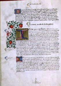 Archiv 9432 f.19v Stránka textu s iluminovanou iniciálou 