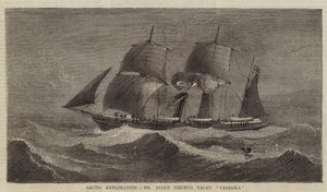 Arctic Exploration, jachta pana Allena Younga "Pandora" (rytina) od English School
