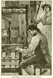 Arkwright a jeho Spinning Machine od English School