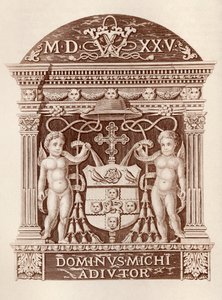 Zbraně kardinála Wolseyho v terakotě v paláci Hampton Court, z Historie paláce Hampton Court v Tudor Times od Ernesta Lawa, vydáno v Londýně 1885 od English School