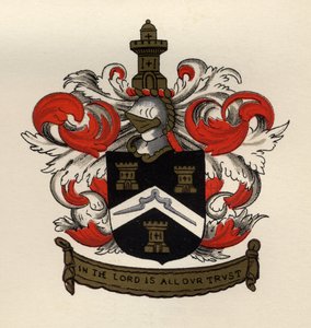 Arms of the Free Masons of the Gateshead Chapter, 1671, z The History of Freemasonry, svazek II, publikoval Thomas C. Jack, Londýn, 1883 od English School