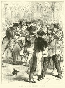 Zatčení pruského špióna na Boulevards, září 1870 od English School