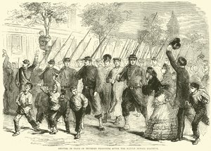 Příjezd pruských zajatců do Paříže po bitvě před Bagneux, říjen 1870 od English School