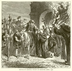 Příjezd kardinála Wolseyho do Leicesterského opatství, 1530 od English School