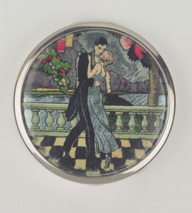 Art Deco Dancers Powder Compact, vyrobený Stratnoid, 1920-30 (smalt) od English School
