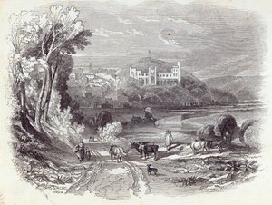 Hrad a město Arundel, z „The Illustrated London News“, 20. září 1845 (rytina) od English School