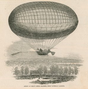 Letecký stroj Ascent of Bells z Vauxhall Gardens v Londýně od English School