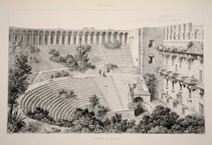 Aspendu - Interiér divadla, hospoda. 1863 litografie. od English School