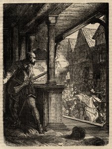 Atentát na regenta Murraye (James Stewart Moray) - James Stewart Moray (asi 1531-70), regent Skotska za krále Jakuba VI. - - rytina z „“Historie Anglie”” od Cassella Pettera & Galpina od English School