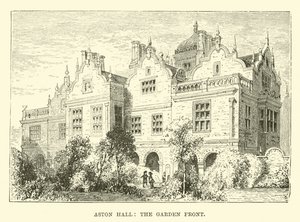 Aston Hall, přední část zahrady od English School