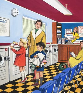 V Laundrette (kvaš na papíře) od English School