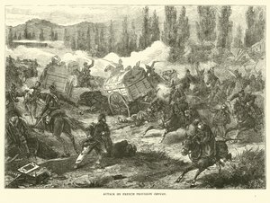 Útok na francouzský zásobovací konvoj, září 1870 od English School