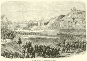 Útok Versailleských vojsk na Paříž, březen 1871 od English School