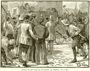 Útok na sira Charlese Wetherella v Bristolu od English School