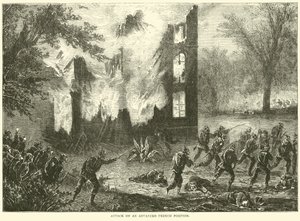 Útok na předsunuté francouzské pozice, říjen 1870 od English School
